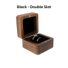 Customised Wooden Ring Box Black Double Slot