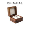Customised Wooden Ring Box White Double Slot