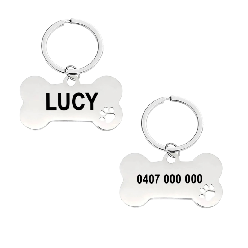 Stainless Steel Customised Bone Pet Tags