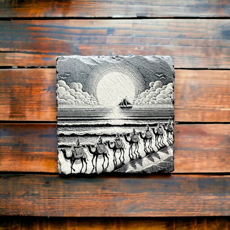 Camels on Cable Beach Slate Coaster