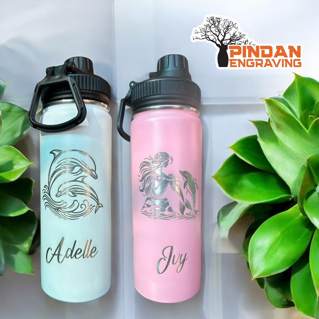 550ml (18oz) Personalised Engraved Stainless Steel Water Bottle - Image 3
