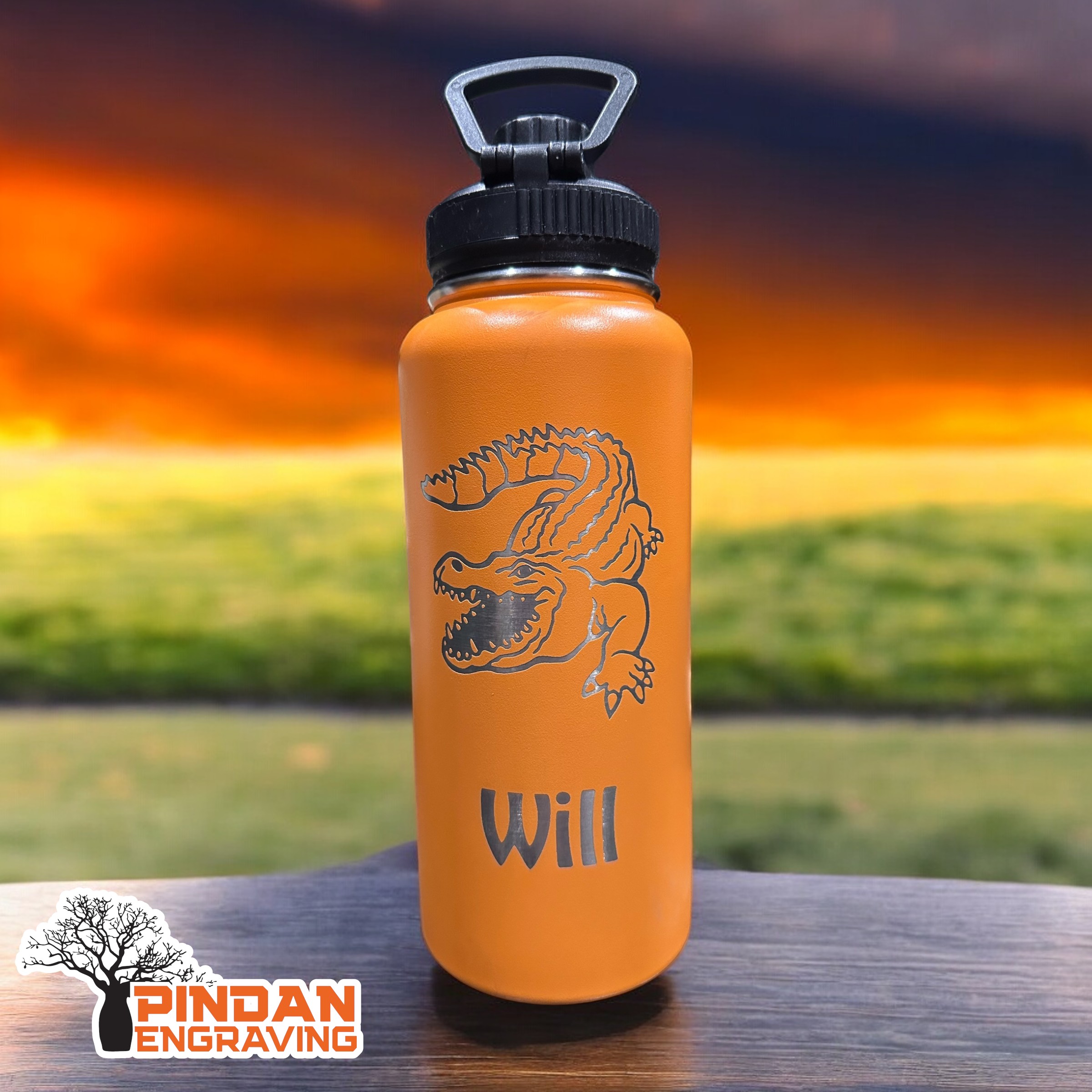 940ml (32oz) Personalised Engraved Stainless Steel Water Bottle - Image 7