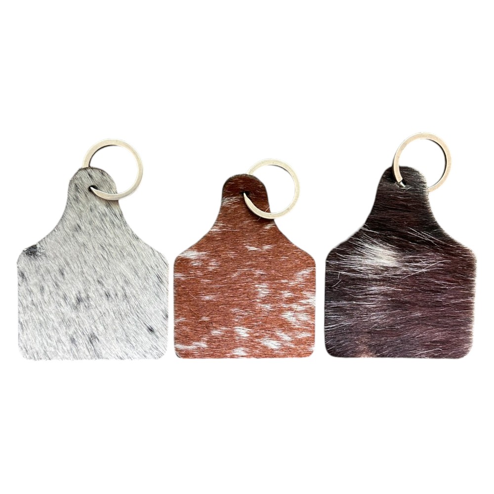 Cowhide Cattle Tag Shaped Keychain - Image 11