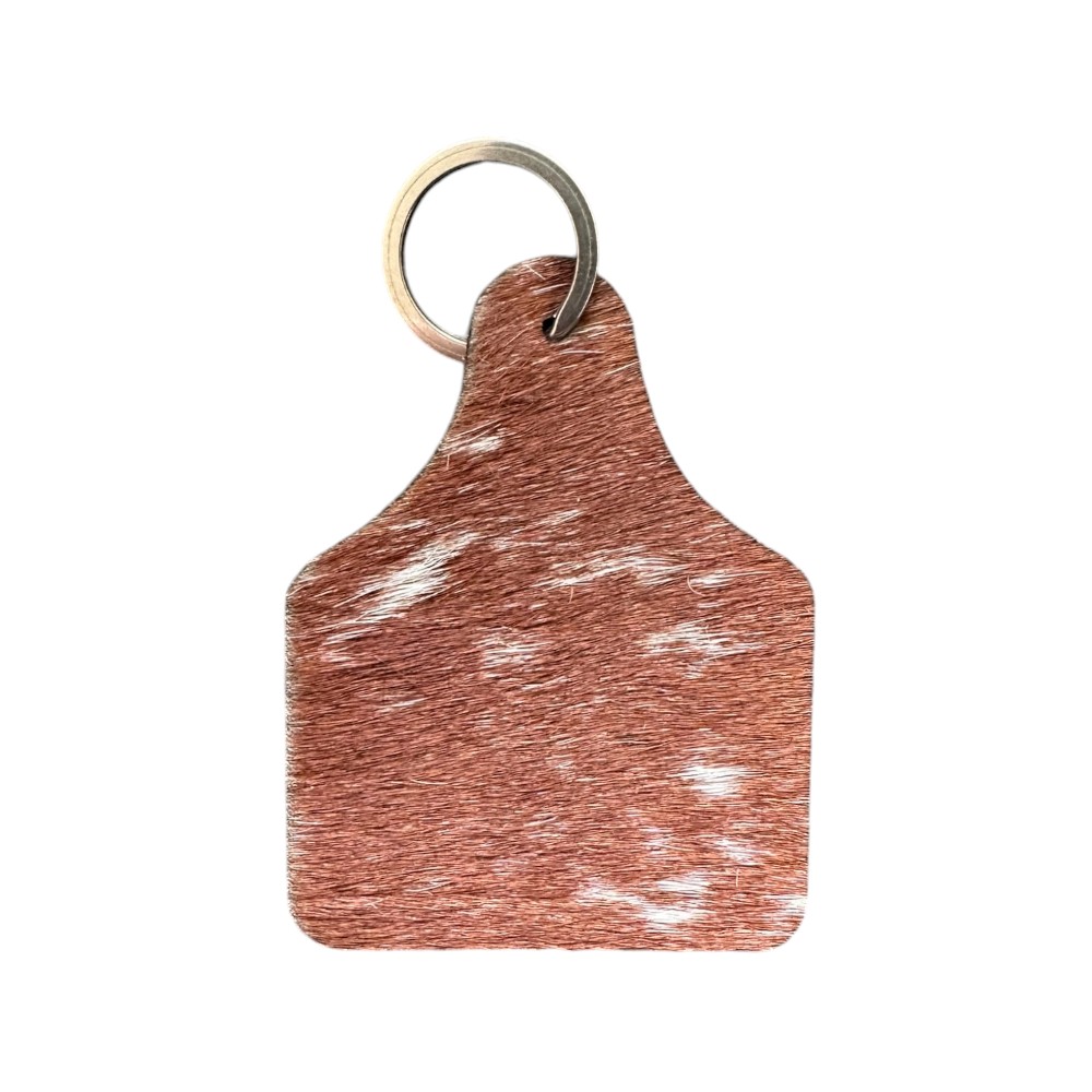 Cowhide Cattle Tag Shaped Keychain - Image 16