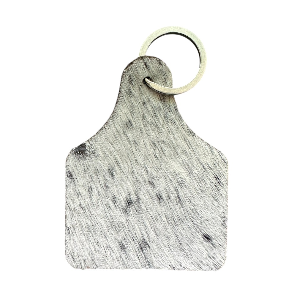 Cowhide Cattle Tag Shaped Keychain - Image 13