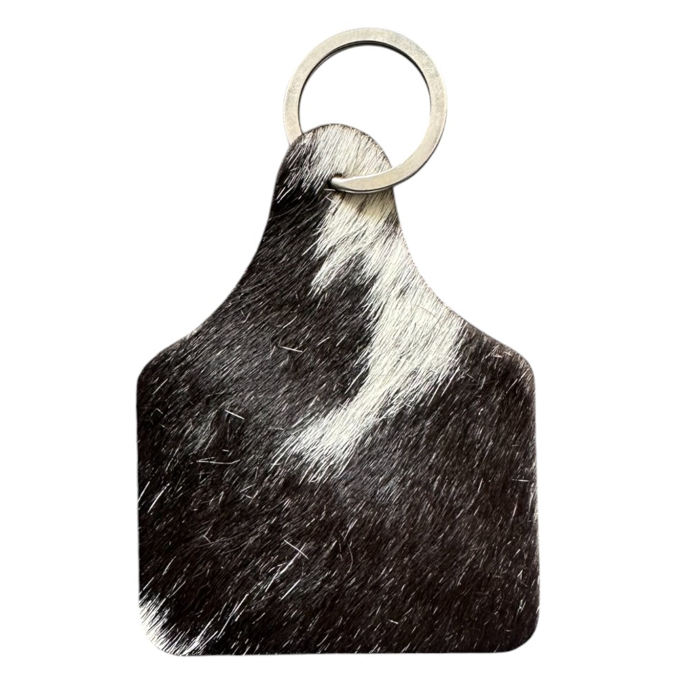 Cowhide Cattle Tag Shaped Keychain - Image 15