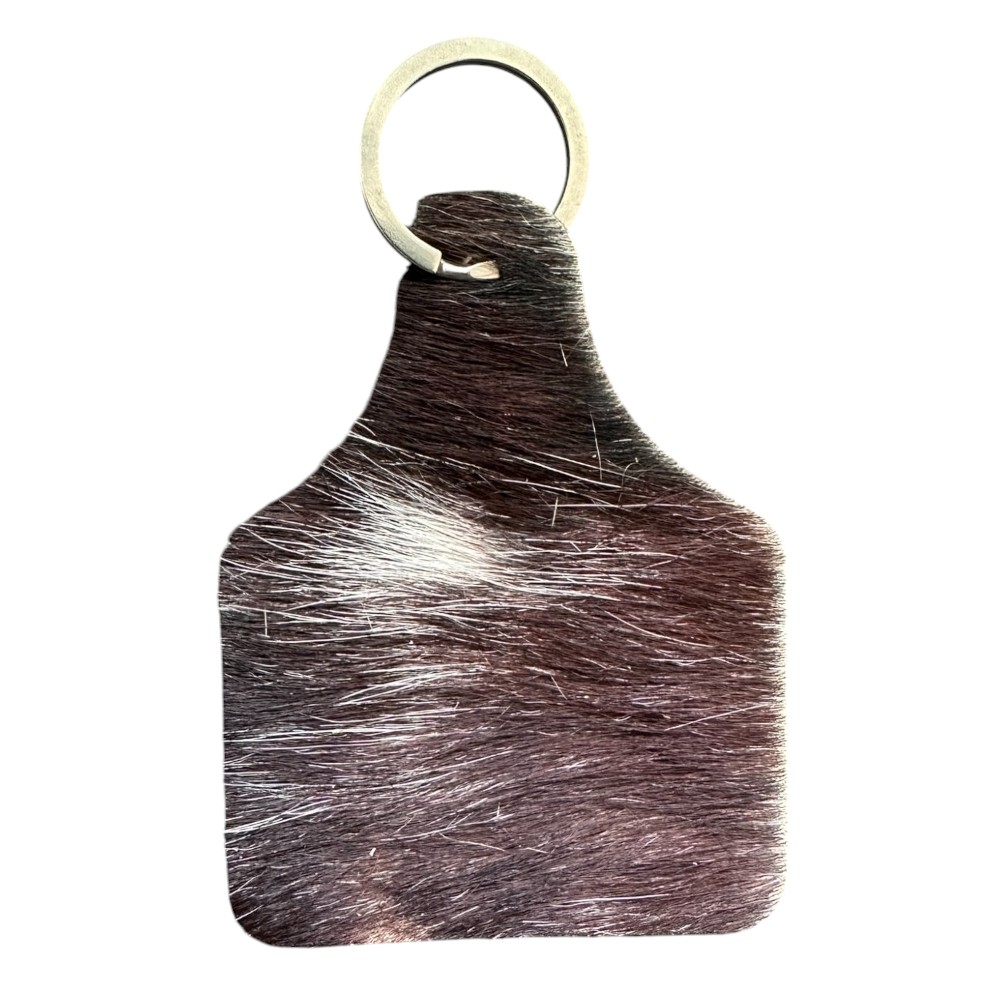 Cowhide Cattle Tag Shaped Keychain - Image 14