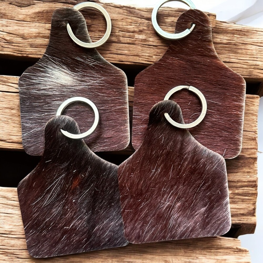 Brown Cowhide Keyrings