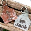 Engraved Cowhide KeyringS
