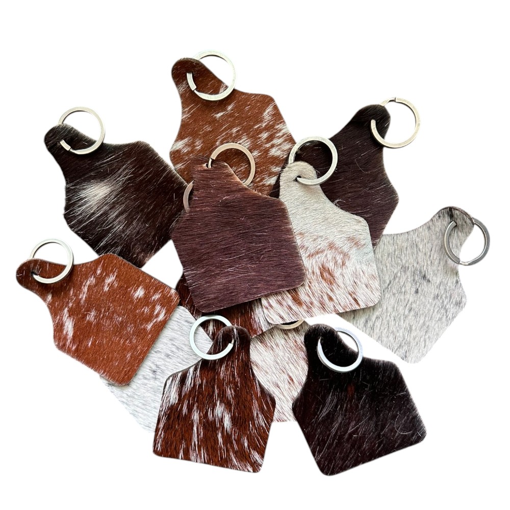 Personalised Cowhide keychain