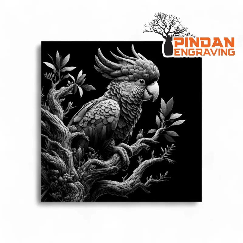 Black Cockatoo slate coaster