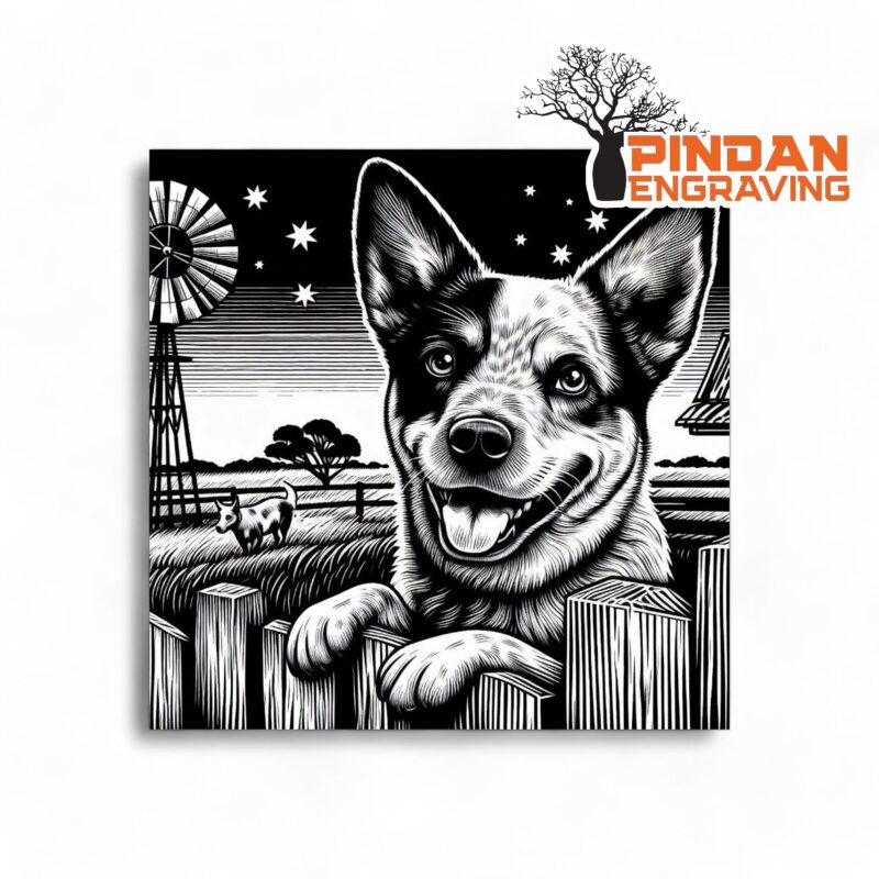 Cattle dog slate coaster