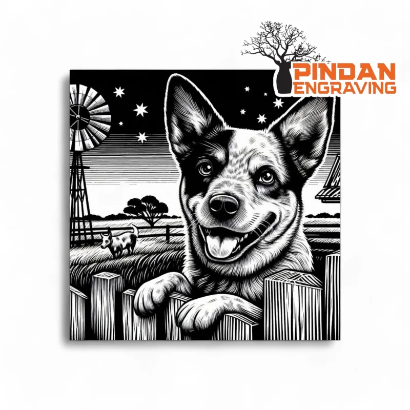 Cattle dog slate coaster