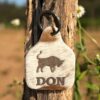 Cowhide Keyring Engraving Example