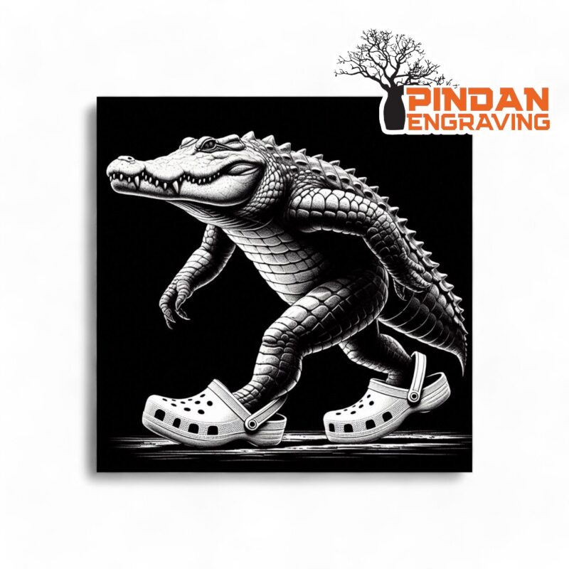 Croc Wearing Crocs Slate Coaster