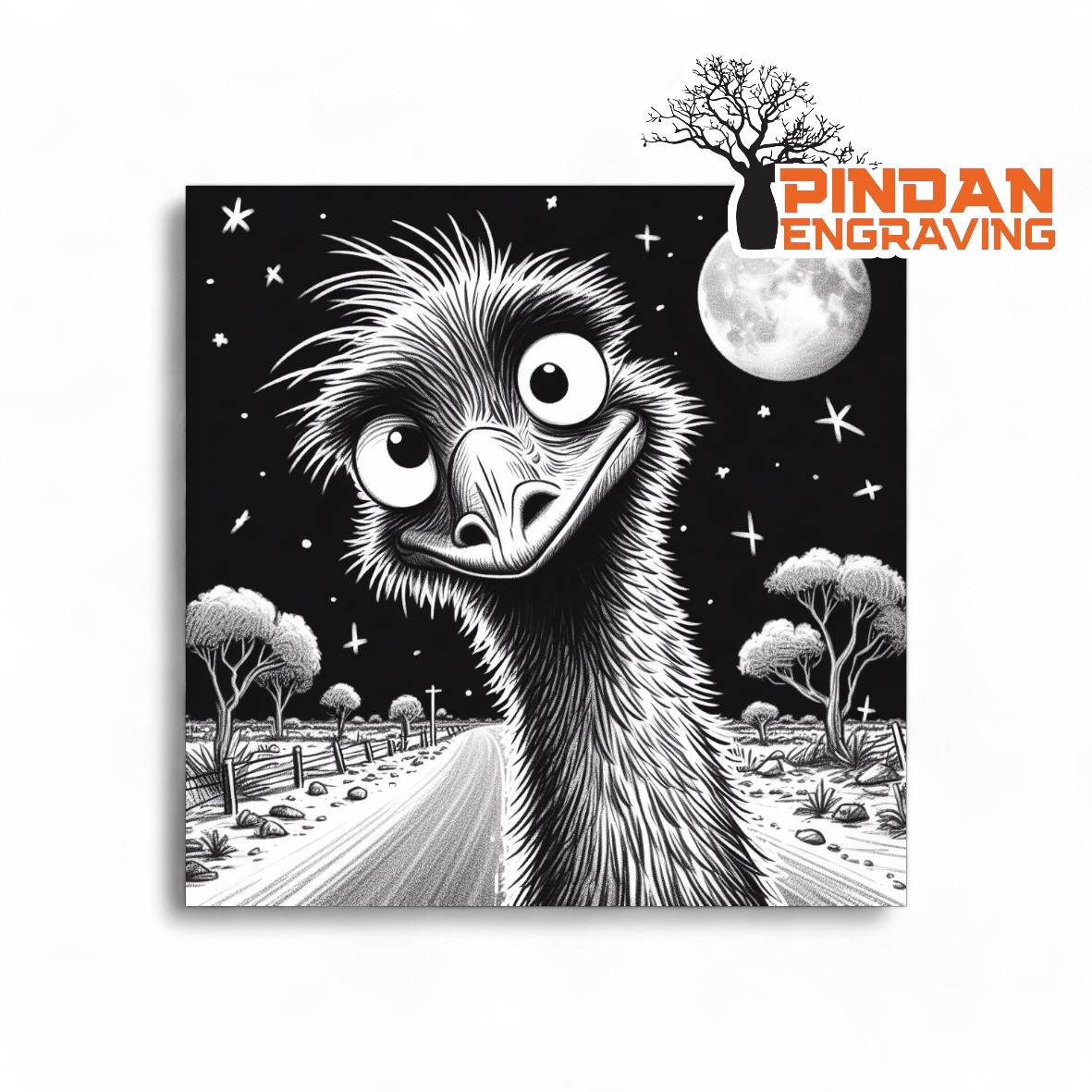 Dorky Emu slate coaster