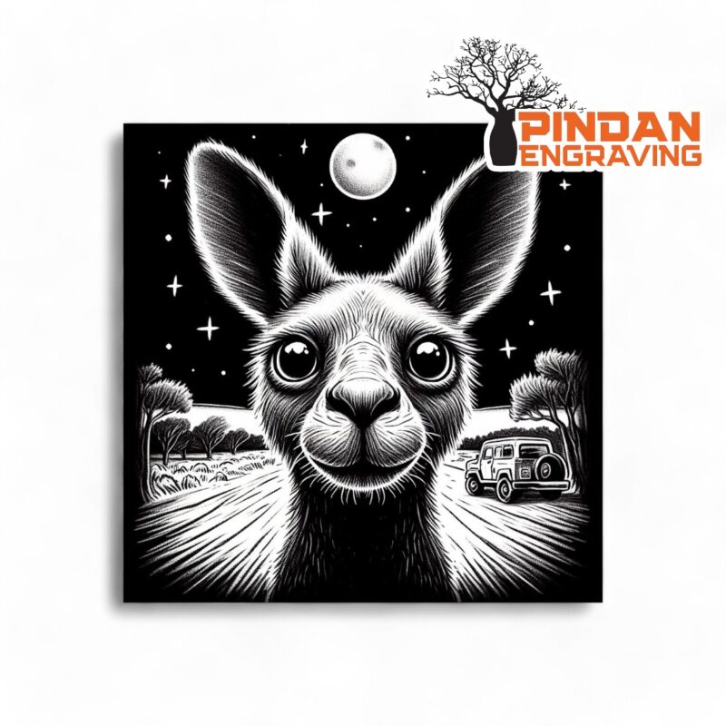 Dorky Kangaroo slate coaster