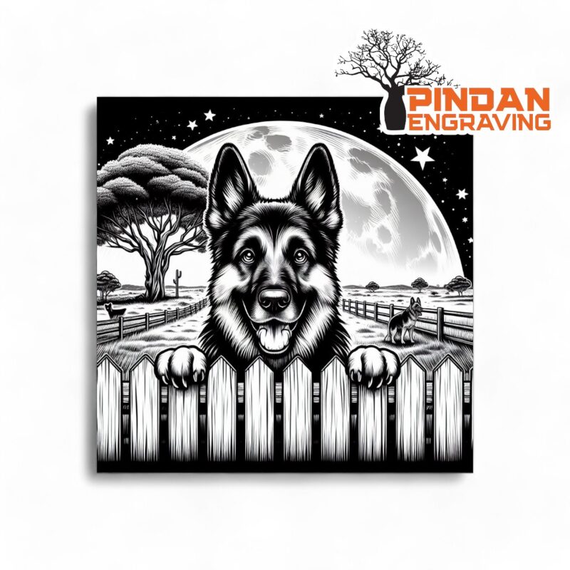 German Shephard slate coaster