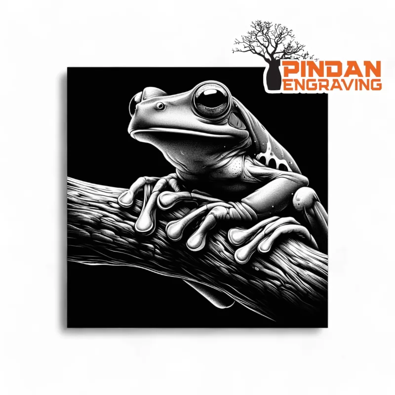 Green tree Frog slate coaster