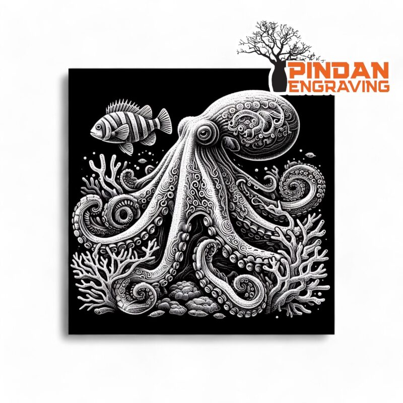 Octopus 2 slate coaster