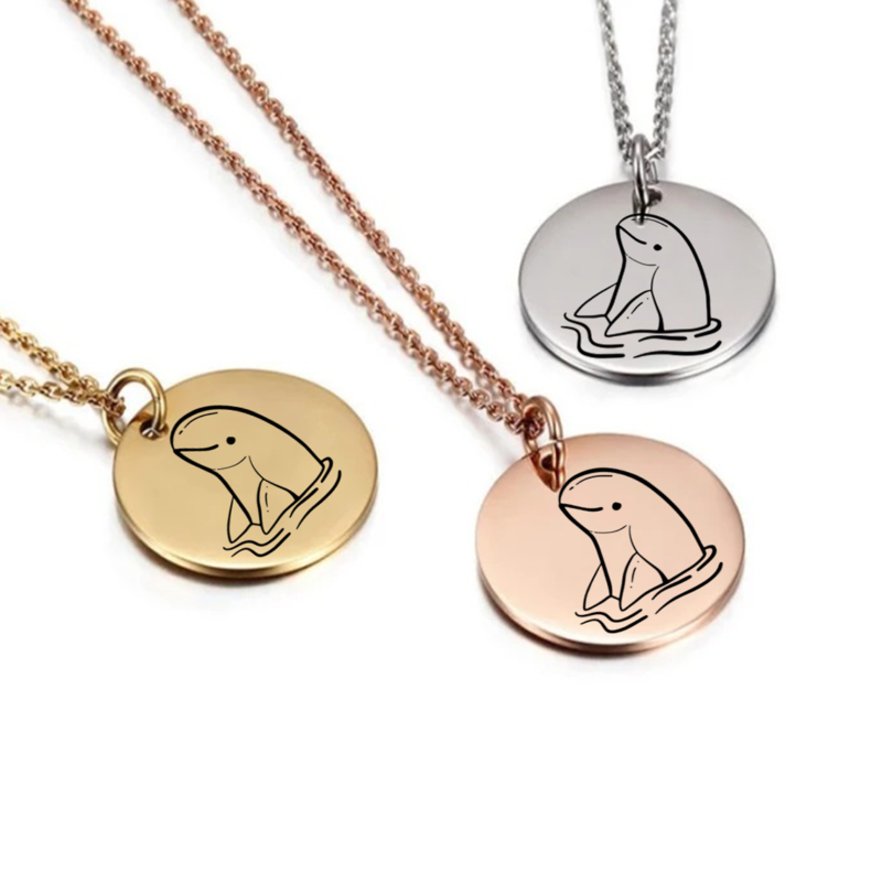 Snub Nose Dolphin Pendant Necklace