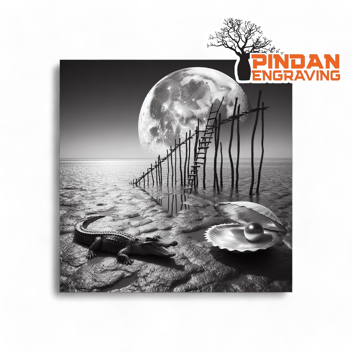 Staircase to the moon slate coaster