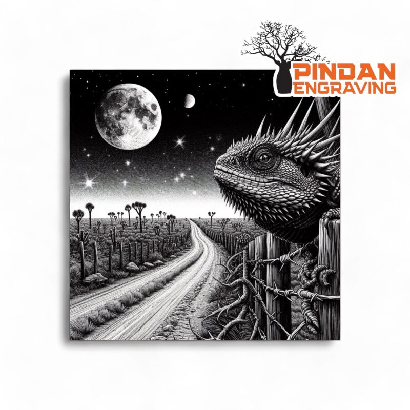 Thorny devil lizard slate coaster