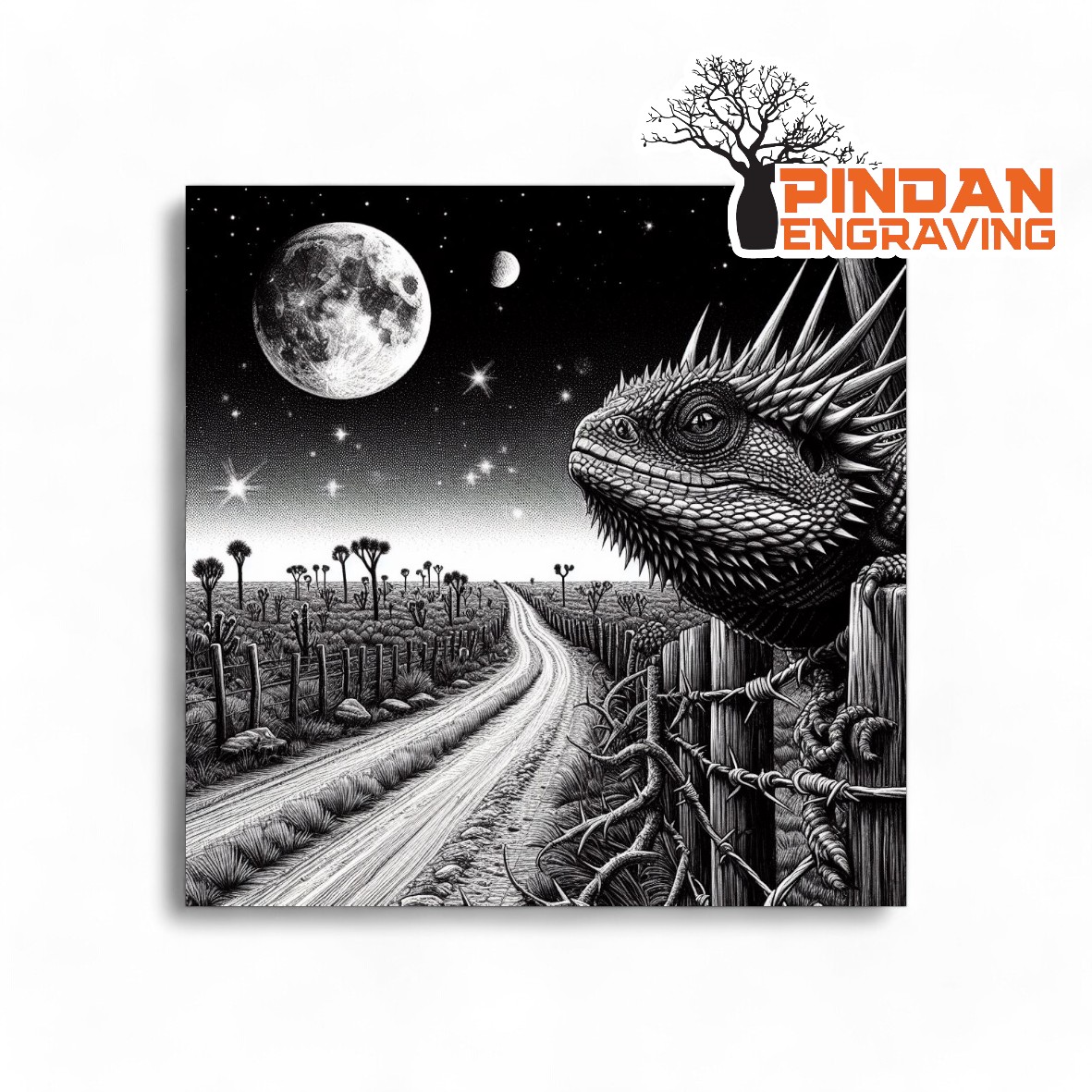 Thorny devil lizard slate coaster