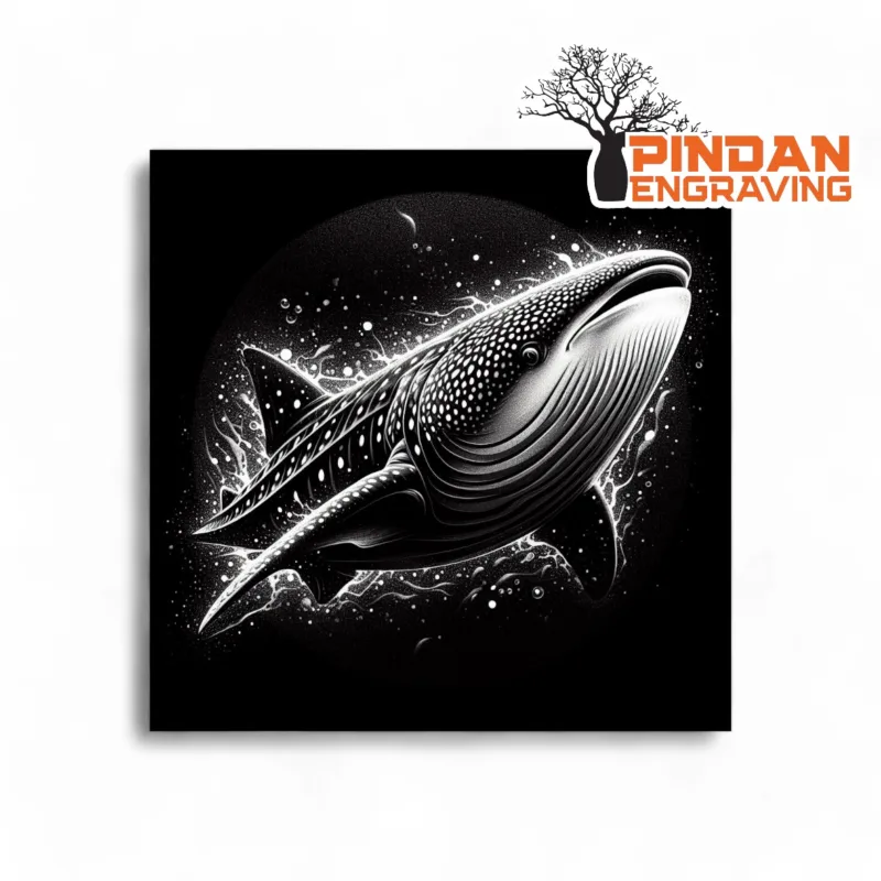 Engraved whale shark slate coaster made in Broome
