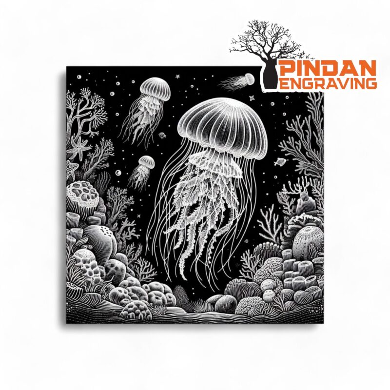 jellyfish slate coaster