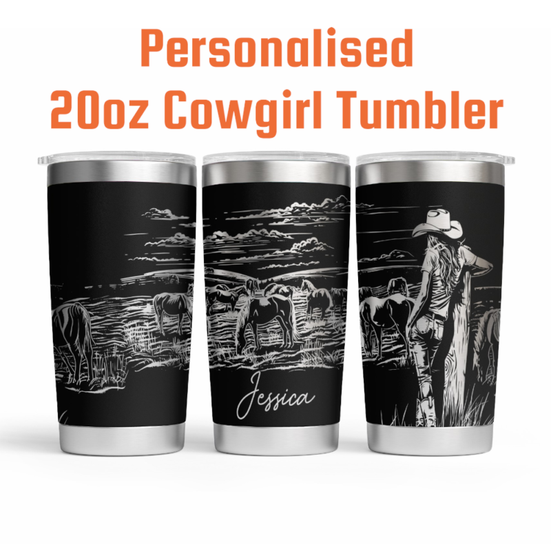 20oz Personalised Cow Girl Tumbler Customised