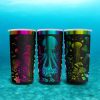 20oz Personalised Octopus Chrome Tumbler On An Underwater Reef