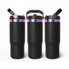 900ml Rainbow Powder Coated Water Bottle With Handle and Straw Lid