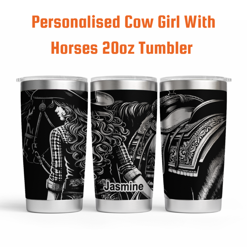 Cow Girl With Horses 20oz Tumbler