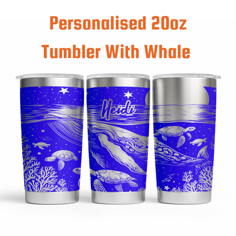 Customised Whale Engraved 20oz Tumbler