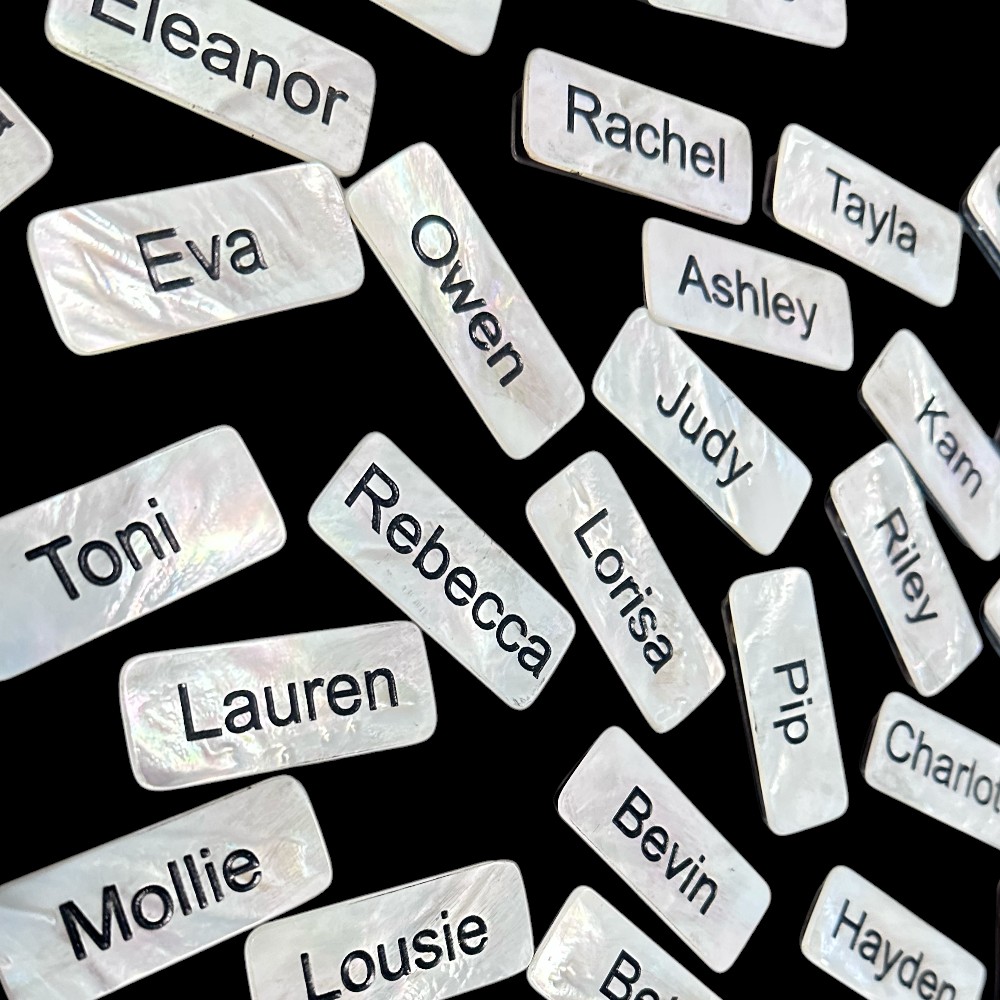 Personalised Pearl name Badges