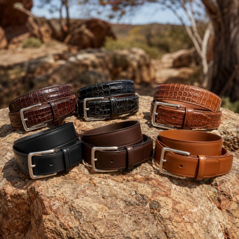 Broome Leather and Crocodile Belts