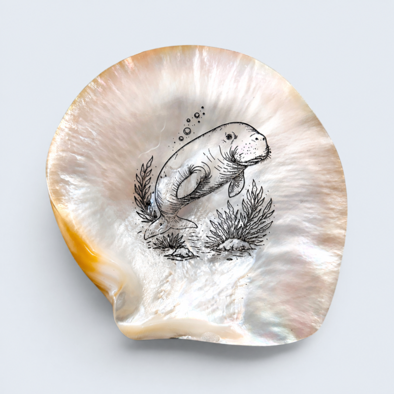 Dugong Engraved Pearl Shell