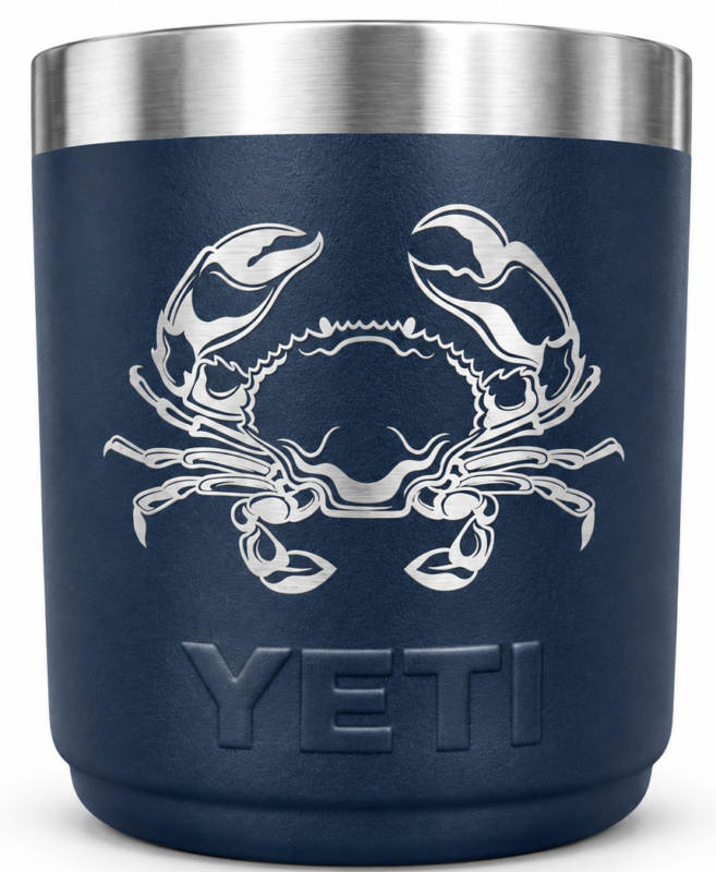 Custom image laser engraved onto YETI drinkware
