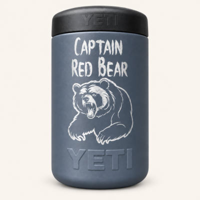 YETI tumbler engraved with a name and custom image
