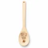 Bout to Stir Up Some Shit Engraved Wooden Spoon, full wooden spoon on a white background