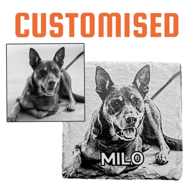 Custom engraved slate coasters made in Broome