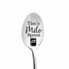 Stainless steel milo spoon engraved with the sample name Tim’s on the spoon bowl