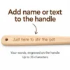 Add name or text to the wooden spoon handle, showing the engraving area and 35 character limit.