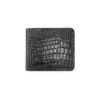 black crocodile pattern bifold wallet front