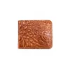 tan crocodile wallet front