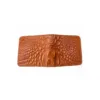 tan crocodile pattern wallet exterior open